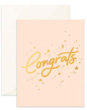 ‘Congrats’ Stars Cream Greeting Card